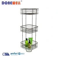 Manufacturer wire bathroom accessories standing towel display rack shower caddy