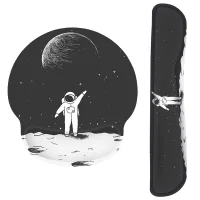 Custom Spaceman Ergonomics Memory Foam Mouse Pad With Support Keyboard Pad With Wrist Rest Part Smooth Fabric