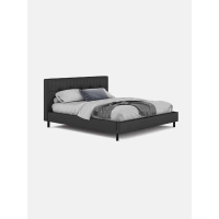 Italienisches minimalistisches Doppelkunst-Hauptschlafzimmer Lederbett modernes minimalistisches Bett
