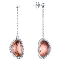 2022 trending products 925 Sterling Silver Gemstone Jewelry Premium Pear Cut Gemstone Earrings Drop Earrings