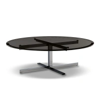 Skandinavischer Couchtisch aus Glas Moderner minimalistischer heller Luxus Couchtisch aus grauem Glas