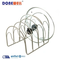 Professional Pots Holder Sliver Metal Kitchen Organizer Rack Pot Lid Holder Can Be Customized Wholesale