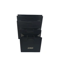 Factory Direct Sale Chinese Design Custom Black Shopping Paper Bag With Your Own Logo