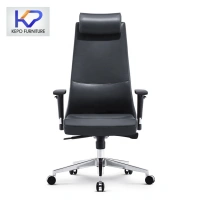 Premium executive director chair Blue Genuine Leather headrest armrest gaming stuhl swivel office chair