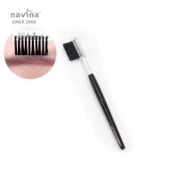 navina Eyelash Comb Brush Eye Makeup Eyelash Grooming Makeup Brush Nylon Fiber Portable Cosmetics Tool Double End Eyebrow Comb