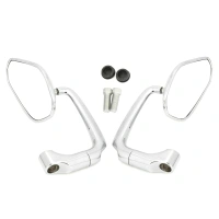 High Quality For Motorcycle L-bar Cafe Racer Rear View Custom Mirror Pair 10mm Universal Chrome B