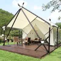 Hot Sale Luxury Glamping Outdoor Camping Trade Show Wedding Event Waterproof Oxford Fabric and Steel Frame Hotel Tents Safari Resort