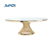 rose gold golden round glass party dining table banquet chairs for wedding reception metal