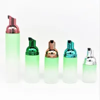High-end custom plating various colors foam pump gold, silver, blue and green color gradient spray PET foam bottle