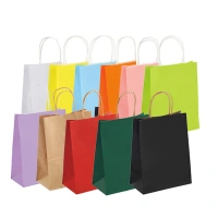 Factory price colorful Kraft brown shopping paper bags Popcorn bolsas de for shop