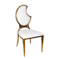 flower round back design stainless steel chair high quality dining modern leisure fabric