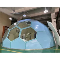 Thicken Cotton Insulation Snow Resistance Igloo House Outdoor Camping Resort Windproof Aluminum Alloy Frame and Glass Winter Geodesic Dome Tent