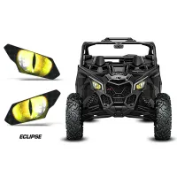 UTV Headlight Eye Graphics Kit Decal Cover For Can Am Maverick X3 ECLIPSE YELLOW