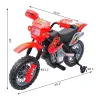 6V Kids Electric Battery-Powered Ride-On Motorcycle Outdoor Recreation Dirt Bike Toy with Training Wheels for 3 - 6 Years Old - Red