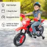 6V Kids Electric Battery-Powered Ride-On Motorcycle Outdoor Recreation Dirt Bike Toy with Training Wheels for 3 - 6 Years Old - Red