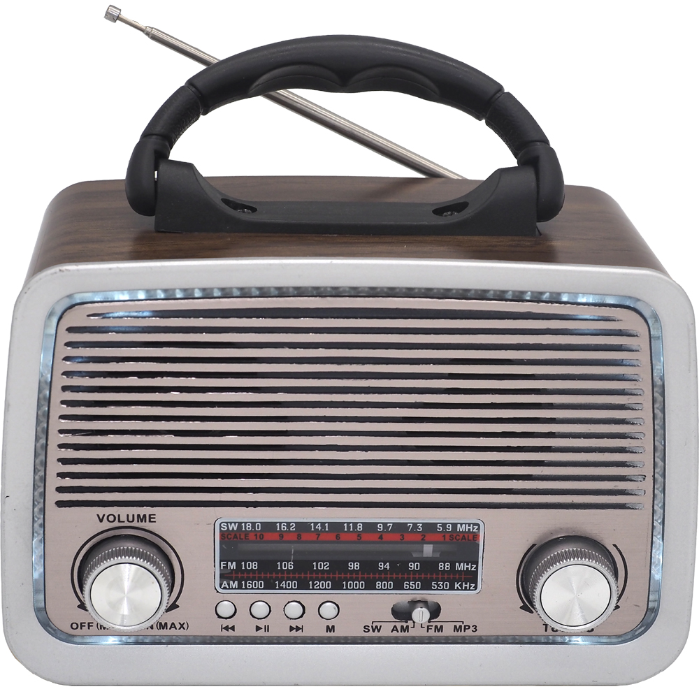 R-11807 vintage radio retro radio AM/FM/SW 3 bands bluetooth funtion USB/TF  mp3 music palyer with rechargeable battery 