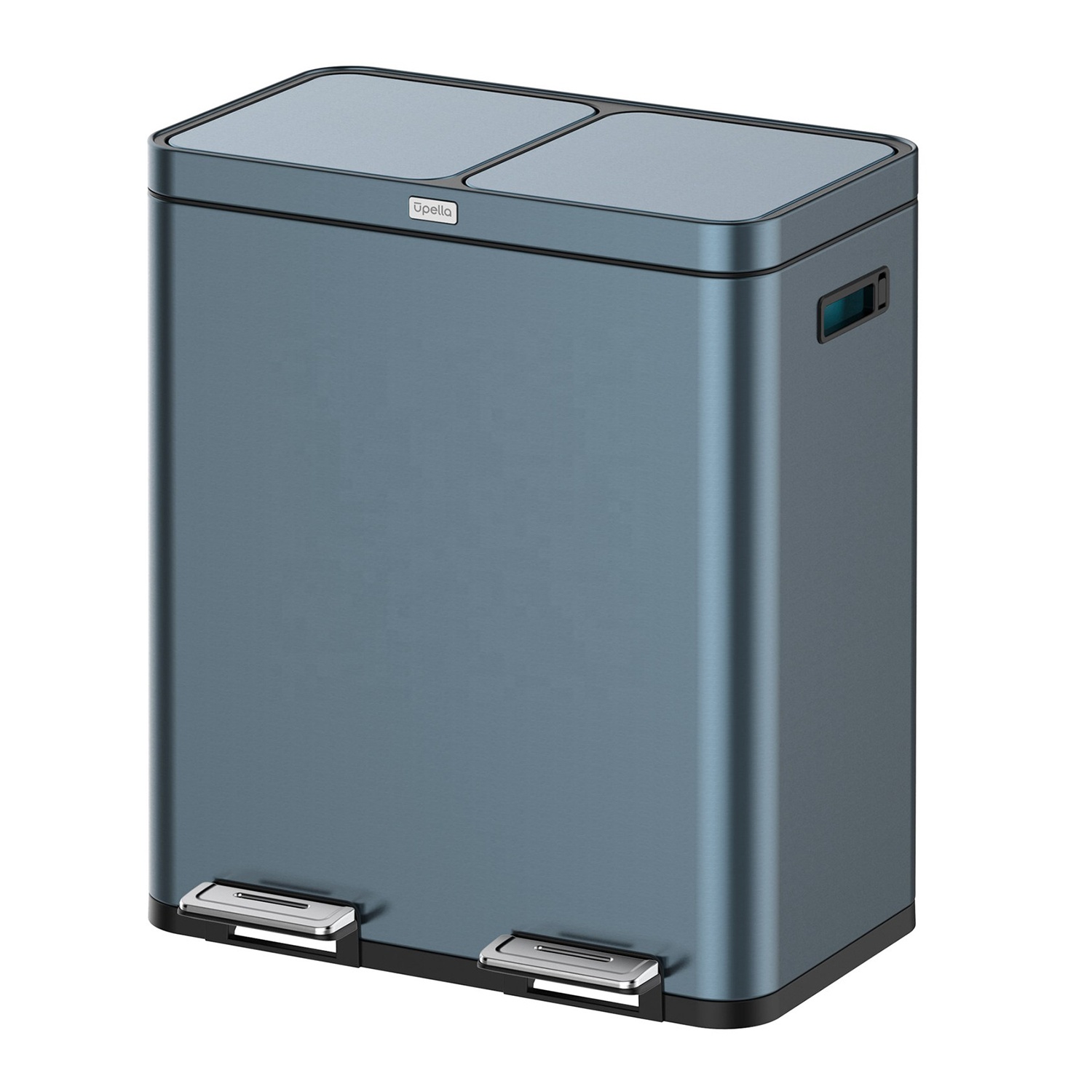 Trash Bin Sorting Garbage Can Stainless Steel Dust Bin 60 Liter Trash Can With Foot Pedal