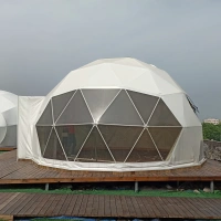 Large 50M Trade Show White Clear Waterproof PVC Igloo House UV Protection Steel Frame Outdoor Event Geodesic Dome Tent