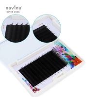 navina false mink eyelashes extension curl C D OEM 0.05 - 0.15 mm 6-14 mm mixed tray natural black eyelash extension