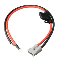 Battery quick connect / disconnect 50A 600V power connect with eyelet and 50A fuse harness cable for car/vehicle