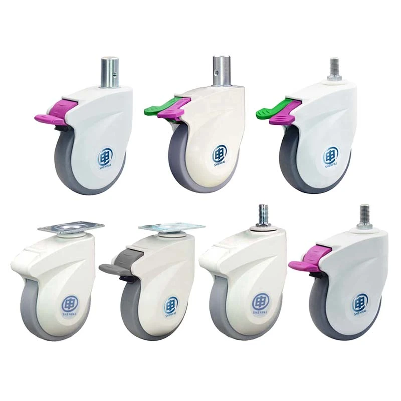 Stem swivel brake TPR Medical caster for hospital