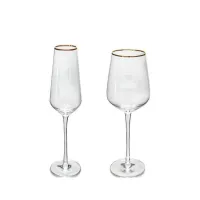 Cheap high quality golden edge wine glasses transparent tableware for wedding party