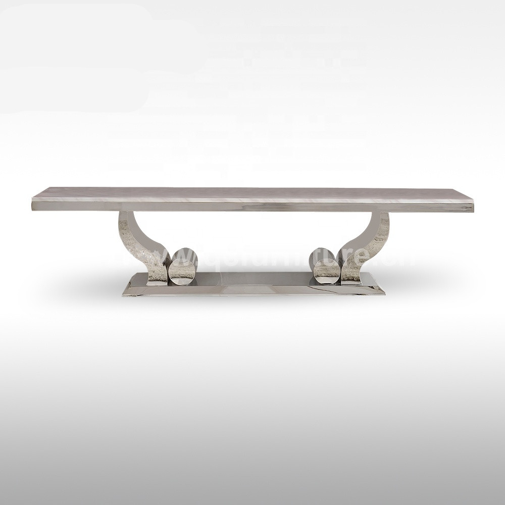 Stainless Steel Base Marble Top TV Stand TV cabinet