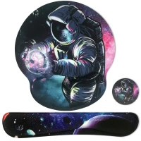 memory foam anti slip rubber movable hand wrist rest round shape mouse pad and keyboard pad set