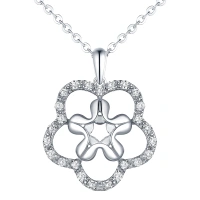 022 New Arrival Hot Sale Pure Sterling Silver Zircon Antlers Pendant Women Factory Supply