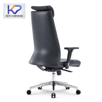 custom factory foshan Premium executive chair Blue Genuine leather headrest armrest swivel office chair