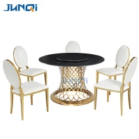 Gold dining table golden table chairs stainless stackable chiavari cushion