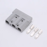 Solder Wire Connector 50A 600V Tripole Gray Connector Battery Charging Plug
