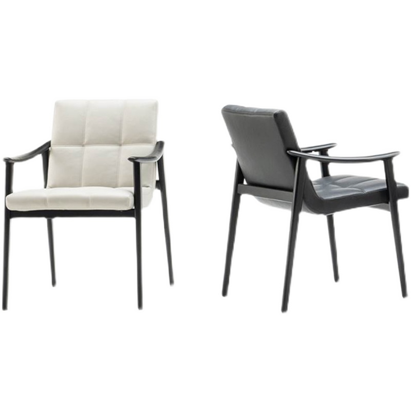 Italian designer dining chair with armrests solid wood chair