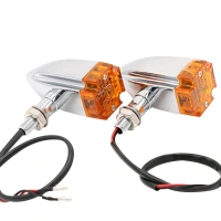 Chrome LED Motorcycle Cross Brake Turn Signal Indicator Lights Dual Sport bike