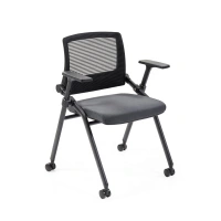Conference office Folding training office chair with wheels Meeting Training fabric Chair