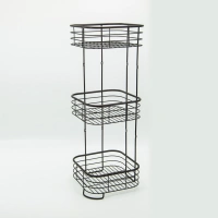 Floor standing corner rack shower caddy storage 3 tier bathroom shampoo towel rack