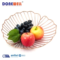 Atacado Pequeno camada única cobre Fio de metal acabado Lótus Folhas Fruit Basket Bandey pode ser personalizado