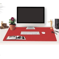 Customized dual side leather office waterproof Pu pvc leather desk mats mouse pad