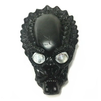 Ex factory price quality Universal black Resin Motorcycle LED Fairing Headlight Skull Lamp Headlight