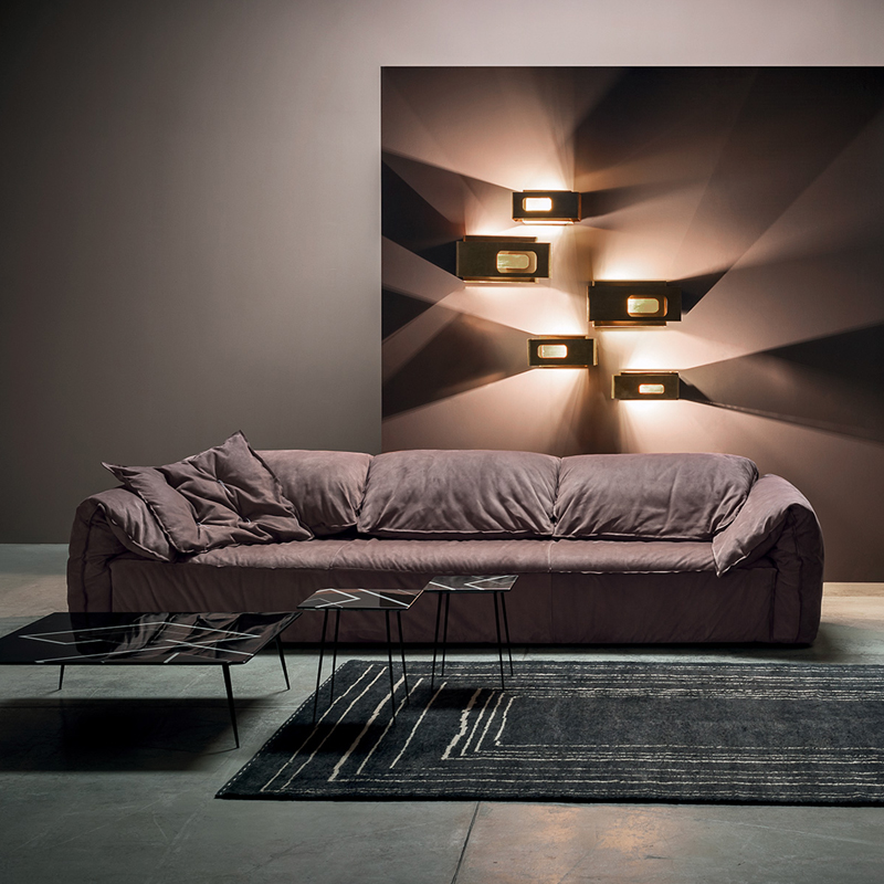 Elephant Ears Sofa Brushed Leather Italian Minimalist Living Room Sofa