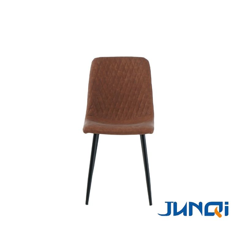 Wholesale Modern Style Metal Frame Leather Covered Light Luxury Dining Chair