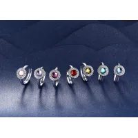 Wholesale ring 2022 Top selling rainbow Color CZ fashion 925 Sterling Silver Rings for Women