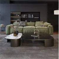 Stainless steel rock panel combination coffee table Italian shaped combination coffee table