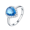 Vintage gemstone ladies rings S925 sterling silver sky blue topaz white shell cubic zirconia jewellery finger ring