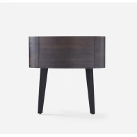 Italienischer minimalistischer ovaler Nachttisch heller luxuriöser Nachttisch aus Massivholz