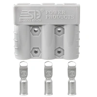 3-Pin 50A Grey for Anderson style Connector & 50Amp 600v Battery charging plug