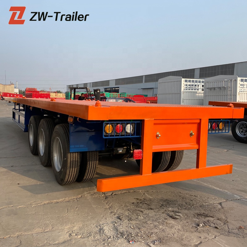 60 ton 40ft container chassis platform flat bed cargo semi truck ...