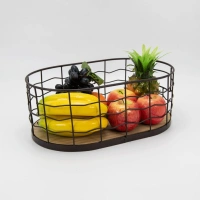 Wholesale household wooden bottom kitchen vegetable storage baskets can be customized