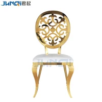 flower round back design stainless steel chair high quality dining modern upholstered round back