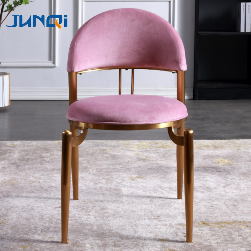 Customized Light Luxury Fabric Metal Frame Hotel Dining Chair